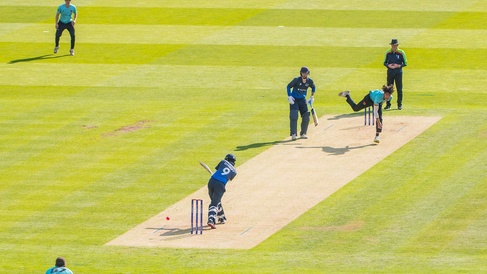 Cambridge Men's Blues playing a T20 Varsity match at Lord's Cricket Ground.