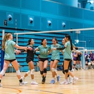 Volleyball Club celebrating mid match